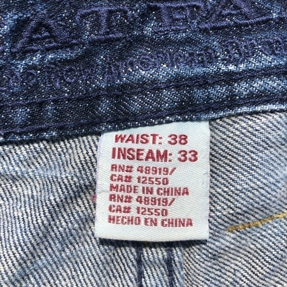 VTG Phat Farm Patchwork Mens 90’s Jeans Pant Patch 38 X 33 Distressed Straight - Picture 6 of 12